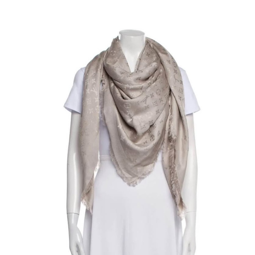 Louis Vuitton Taupe Monogram Scarf